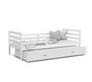 Lit Gigogne Milo 90x190 Blanc - Blanc Livré Avec Sommiers, Tiroir Et Matelas En Mousse De 7cm