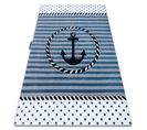 Tapis Petit Marine Ancre Mer Bleu 160x220 Cm