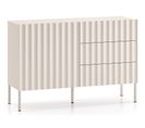 Commode Avec Façades Cannelées 113 Cm Derriva Beige Clair