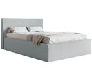 Lit Capitonné Double 180x200 Lucera En Tissu Chenille Gris