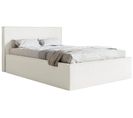 Lit Capitonné Double 180x200 Lucera En Tissu Chenille Crème