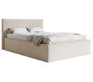 Lit Capitonné Double 180x200 Lucera En Velours Grège