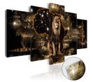 Tableau Sur Verre Acrylique "golden Lion" 50 X 100 Cm