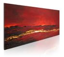 Tableau Peint à La Main "rougeur De L'océan" 40x100cm
