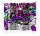 Paravent 5 Volets "purple Graffiti" 172x225cm