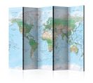 Paravent 5 Volets "world Map" 172x225cm