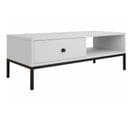 Table Basse Comfivo U102, Blanc, 35x50x90cm, Stratifié, D'angle