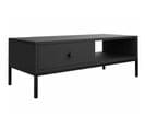 Table Basse Comfivo U102, Noir, 35x50x90cm, Stratifié, D'angle