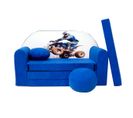 Nino Canapé Convertible Lit Pour Enfant Avec Pouf Et Coussin Oeko-tex       Quad Bleu