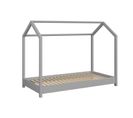 Lit Cabane 90x200 En Pin Massif Gris Axel