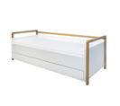 Lit Banquette 80x180 Sommier Et Tiroir De Lit Inclus Victor - Blanc Et Chêne