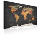 Tableau Imprimé "world Map : Secrets Of The Earth" 40 X 60 Cm