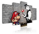 Tableau Imprimé "super Mario Mushroom Cop - Banksy" 50 X 100 Cm