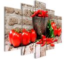 Tableau 5 Panneaux "red Vegetables Brick Wide" 50 X 100 Cm