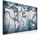 Tableau Imprimé 3 Panneaux "world Map : Ink" 60 X 90 Cm