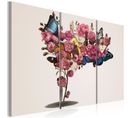 Tableau Imprimé "papillons, Fleurs et Carnaval" 60 X 90 Cm