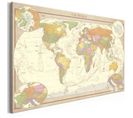 Tableau Imprimé "cream World Map" 60 X 90 Cm