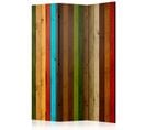 Paravent 3 Volets "wooden Rainbow" 135x172cm