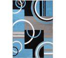 Tapis Salon Rectangle Bleu Gris Noir Géométrique Maya 180x250