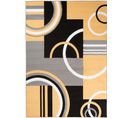 Tapis Salon Rectangle Jaune Noir Géométrique Maya 160x230