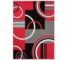 Tapis Salon Rectangle Rouge Gris Noir Géométrique Maya 120x170