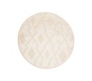 Tapis Extérieur Intérieur Beige Crème 3d Géométrique  Ø 120 Cm Viera Rond