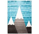 Tapis Chambre Enfant Blanc Bleu Gris Noir Crayons Points 120 X 170 Cm