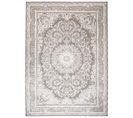 Tapis Salon Chambre Brillant Gris Crème Beige Vintage Rosace Moucheté Effet 3d Oeko-tex 80x150 cm