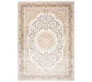 Tapis Salon Chambre Brillant Crème Marron Beige Vintage Rosace Moucheté Effet 3d Oeko-tex 140x200 cm