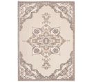 Tapis Extérieur Intérieur Beige Gris Ornement 80x150 cm