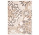 Tapis Extérieur Intérieur Beige Gris Rosette 80x150 cm