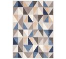 Tapis Extérieur Intérieur Bleu Beige Gris Mosaïque 80x150 cm