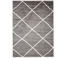 Tapis Séjour Gris Blanc Losanges Moelleux Epais 200x290