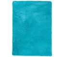 Tapis Salon Chambre Antidérapant Bébé Turquoise Uni Shaggy Super Doux Doux 160x230 cm