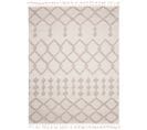 Tapis Extérieur Intérieur Beige Crème Ethnique Franges Effet 3d Boucle 200x300 cm