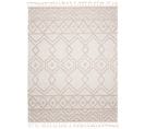 Tapis Extérieur Intérieur Crème Beige Ethnique Franges Effet 3d Boucle 160x220 cm