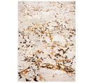 Tapis Salon Marron Crème Or Beige Abstrait Doux 120 X 170 Cm