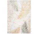 Tapis Salon Crème Or Vert Beige Palmier Doux 120 X 170 Cm