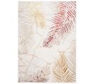 Tapis Salon Crème Or Rouge Beige Palmier Doux 160 X 230 Cm