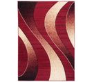 Tapis De Salon Moderne Rouge Beige Vagues Fin Dream 140x200