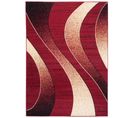 Tapis De Salon Moderne Rouge Beige Vagues Fin Dream 180x250