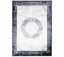 Tapis De Salon Moderne Graphite Gris Motif Grec Bordure Imprimé Antidérapant Franges 80x150