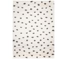 Tapis Salon Chambre Ado Crème Anthracite Pois Moelleux 80x150 cm