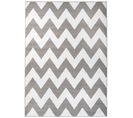 Tapis Salon Moderne Blanc Gris Géométrique Zigzags Fin 160x220 cm