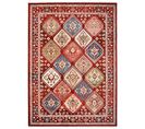 Tapis Salon Rouge Beige Bleu Vert Crème Floral Franges Fin 200x305cm