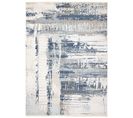 Tapis Salon Chambre Multicolore Abstrait Rayures Franges Fin 200x305cm