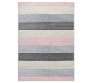 Tapis Salon Chambre Gris Rose Crème Géométrique Rayures Doux 160 X 220 Cm Lazur