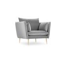 Fauteuil "agate", 1 Place, Gris Clair, Velours