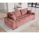 Canapé Convertible Avec Coffre De Rangement "byron", 3 Places, Rose, Velours