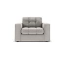 Fauteuil "justin", 1 Place, Gris Clair, Tissu Structurel